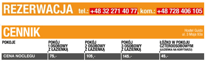 hostel guido cennik